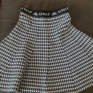 UNIF Monochrome Houndstooth Mini Skirt
